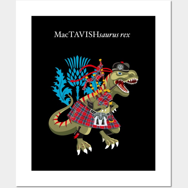 Clanosaurus Rex MacTAVISHsaurus rex Plaid MacTavish Scotland Ireland Family Tartan Wall Art by BullShirtCo